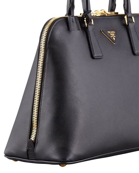 prada promenade shoulder bag bicolor saffiano cuir black fuoco|Prada Promenade Tote Small Saffiano Lux Black GHW – Bag .